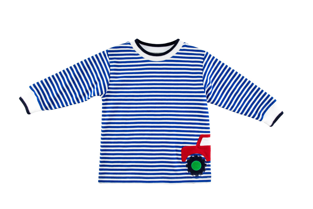 Stripe Knit Shirt with Monster Truck