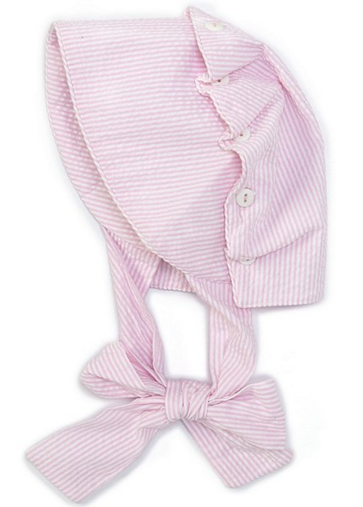 Pink Seersucker Bonnet
