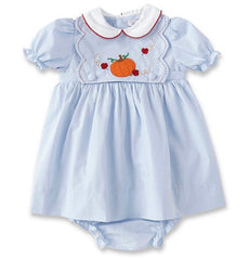 Baby Girls Short-Sleeve Embroidered Dress & Pumpkin