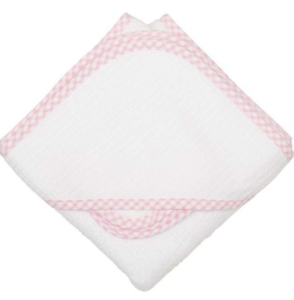 Check Boxed Hooded Towel Pink